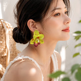 Butterfly Orchid Large Flower Earrings Korean Style Jewelry Accessories Flower Stud Earrings Minority Design Exaggerated Espiga Jewelry