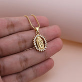 2024 Small Rainbow Virgin Mary Necklaces For Women Gold Plated Guadalupe chain  Necklaces Catholic daily  Jewelry Espiga Jewelry