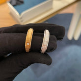 18K gold-plated rotatable single diamond ring for couples Espiga Jewelry