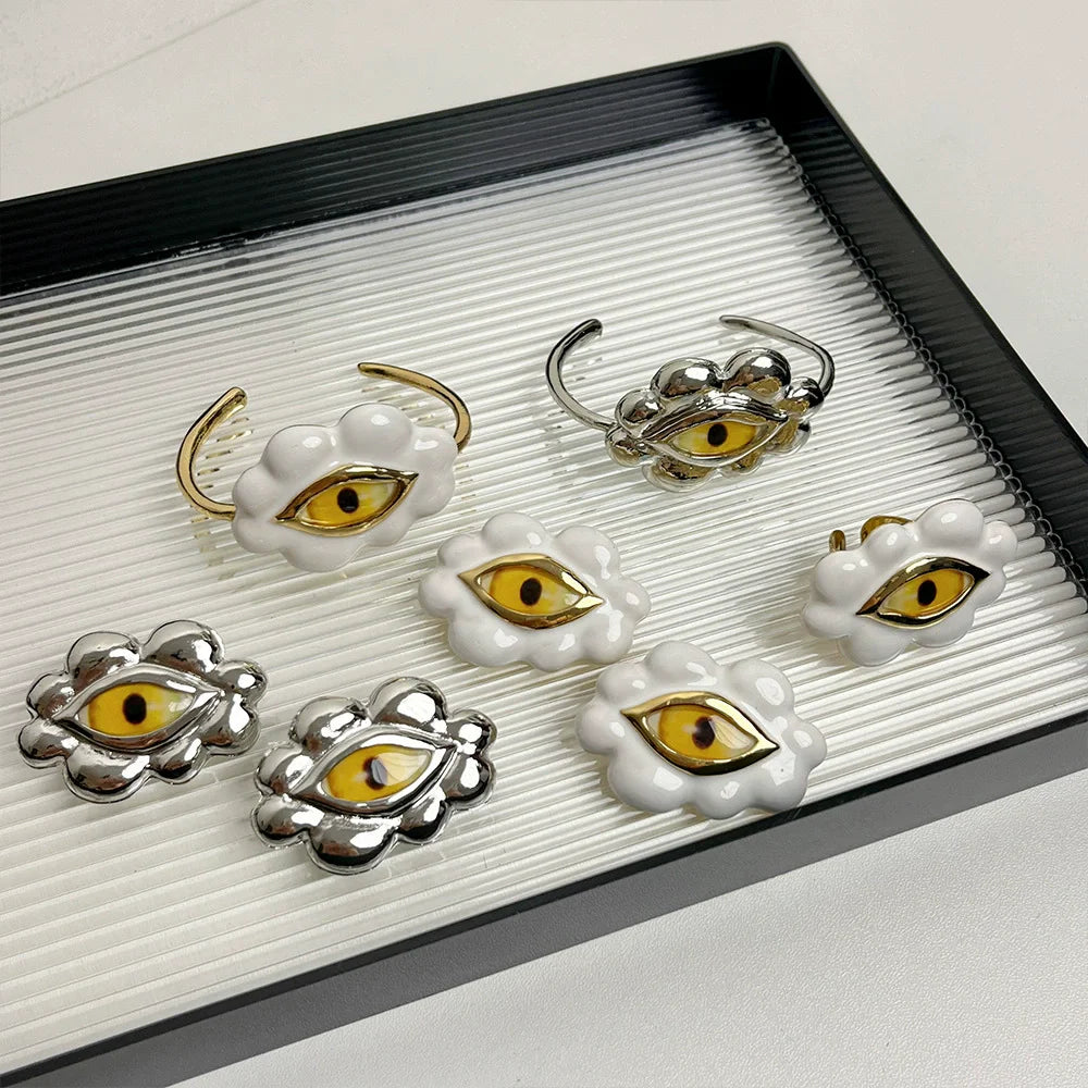Eye Earrings Colorful Drip Ring Bracelet Personality Exaggerated Accessories Fashion Women&