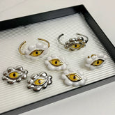 Eye Earrings Colorful Drip Ring Bracelet Personality Exaggerated Accessories Fashion Women&