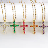 Gorgeous Cross Zircon Necklace Religious Belief Prayer Love Hope Blessing Church Jewelry Good Luck Prayer Religious Accessories Espiga Jewelry