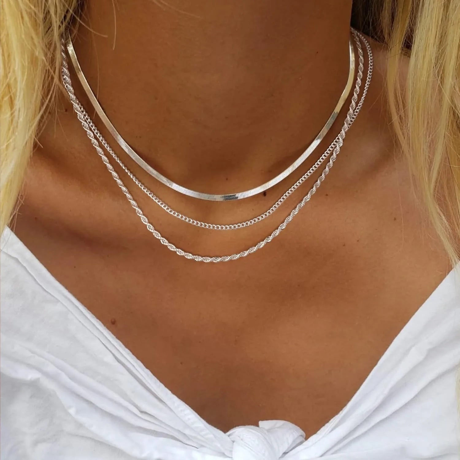 Necklace for Women Gold Necklace Silver Plated Necklace Gold Plated SnakeGold Chain Choker Necklaces Gold Jewelry Gift for Women Espiga Jewelry