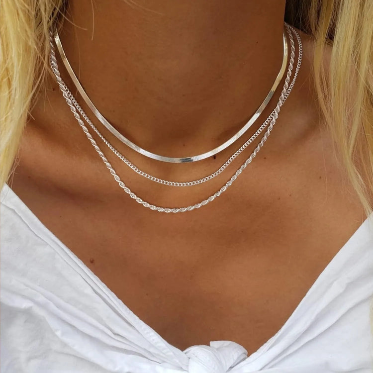 Necklace for Women Gold Necklace Silver Plated Necklace Gold Plated SnakeGold Chain Choker Necklaces Gold Jewelry Gift for Women Espiga Jewelry