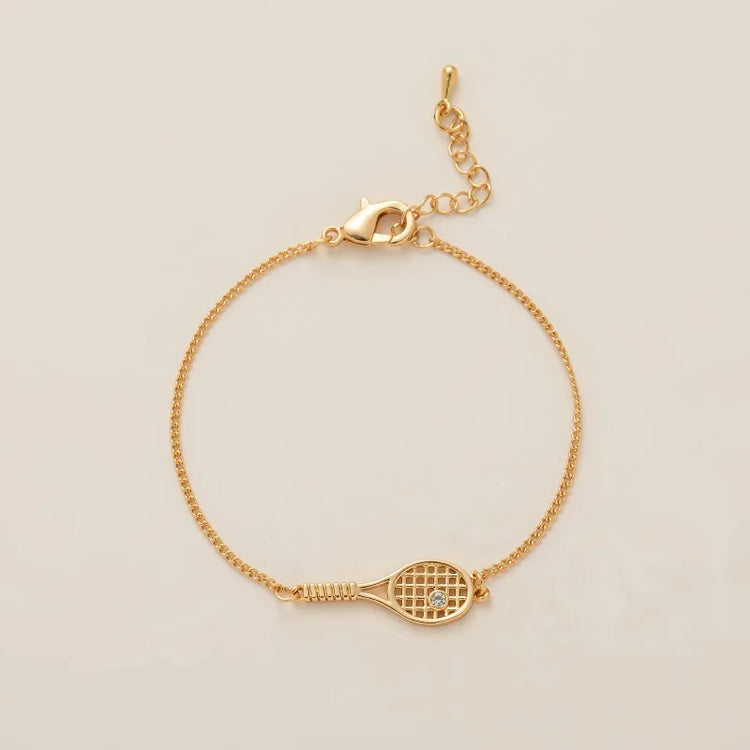 Tennis Racket Necklace Minimalist Alloy Pendant Sporty Chic Choker Adjustable Chain Athleisure Jewelry Gift for Her Espiga Jewelry