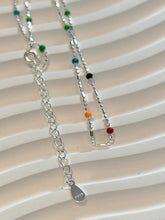 925 Silver Sterling Silver Necklace With Simple Geometric Multicolour Beads Choker Shiny Delicate Collarbone Chain For Women&