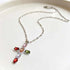 Fashion Colorful Zircon Cross Pendant Necklace For Women Stainless Steel Silver Color Charm Religious Necklaces Jewelry Espiga Jewelry