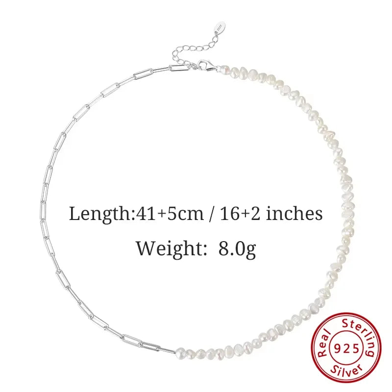 ORSA JEWELS Half Pearl Chain Clip Necklace Choker Chain Women Girls Jewelry Set for Dancing Party Dating Wedding Vacation GPN13 Espiga Jewelry