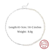 ORSA JEWELS Half Pearl Chain Clip Necklace Choker Chain Women Girls Jewelry Set for Dancing Party Dating Wedding Vacation GPN13 Espiga Jewelry