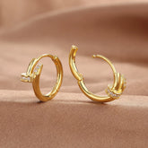 XINYI Plated Zircon Round Circle Hoop Earring for Women Minimalist Trendy Accessories Party Wedding Jewelry gifts Espiga Jewelry