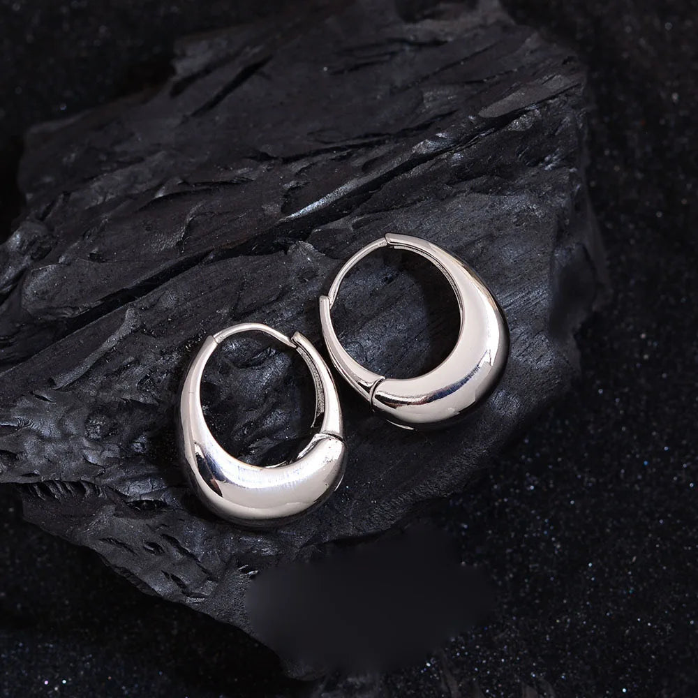 925 Sterling Silver Earrings For Women Trendy Simple Circle Handmade Earring Jewelry Prevent Allergy Party Accessories Espiga Jewelry