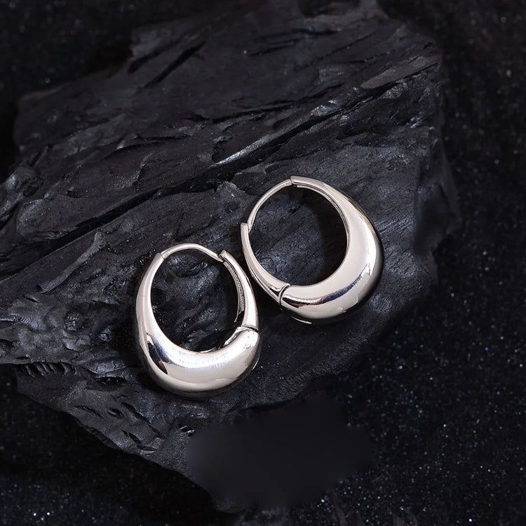 925 Sterling Silver Earrings For Women Trendy Simple Circle Handmade Earring Jewelry Prevent Allergy Party Accessories Espiga Jewelry