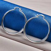 1 pair 925 sterling silver 40mm exquisite round earrings fashion women jewelry gift jewelry accessories charm party Espiga Jewelry