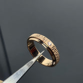 18K gold-plated rotatable single diamond ring for couples Espiga Jewelry