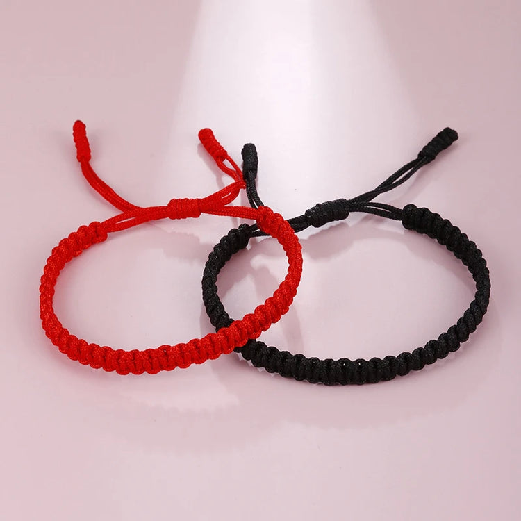 Handmade Braid String Bracelets Red Black Buddhist Tibetan Woven Rope Good Luck Amulet Bracelet for Women Girls Jewelry ﻿Gifts Espiga Jewelry