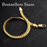 925 Sterling Silver, 18K Gold, 5mm Embossed Bracelet - Fashionable for Men and Women, Charming, Wedding Gifts and Jewelry Espiga Jewelry