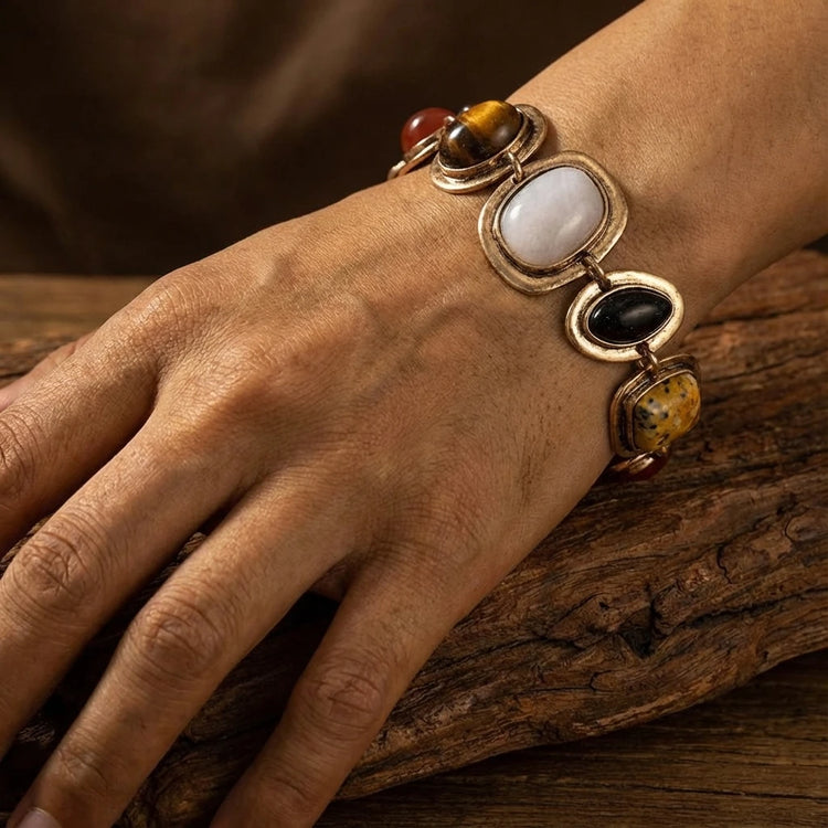 Boho Resin Stone Link Bracelet – view 4
