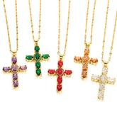 Gorgeous Cross Zircon Necklace Religious Belief Prayer Love Hope Blessing Church Jewelry Good Luck Prayer Religious Accessories Espiga Jewelry