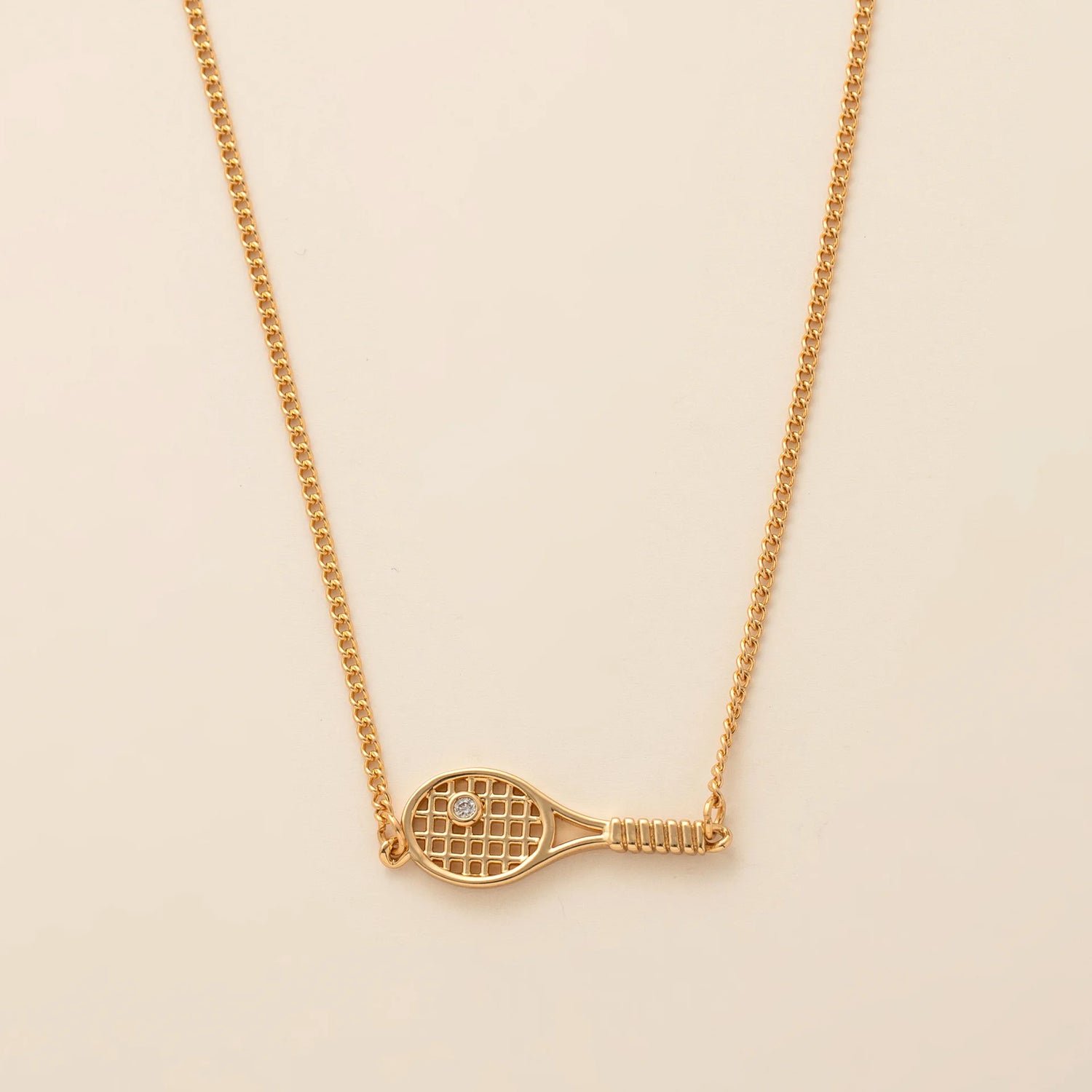 Tennis Racket Necklace Minimalist Alloy Pendant Sporty Chic Choker Adjustable Chain Athleisure Jewelry Gift for Her Espiga Jewelry