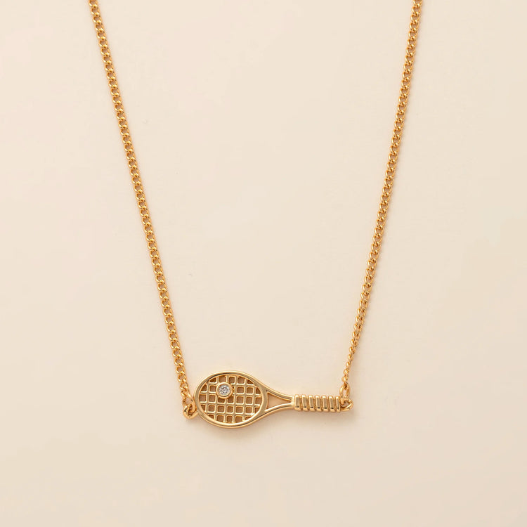 Tennis Racket Necklace Minimalist Alloy Pendant Sporty Chic Choker Adjustable Chain Athleisure Jewelry Gift for Her Espiga Jewelry