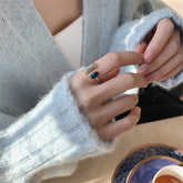 New Adjustable Colorful Drip Glaze Ring Women Fashion Retro Geometric Gold Colour Metal Rings Wedding Jewelry Birthday Gift Espiga Jewelry