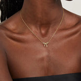 Gold Necklace for Women Bow Necklace Gold Silver Plated Necklace Cute Bow Pendant Choker Chain Necklaces for Women Jewelry Gift Espiga Jewelry
