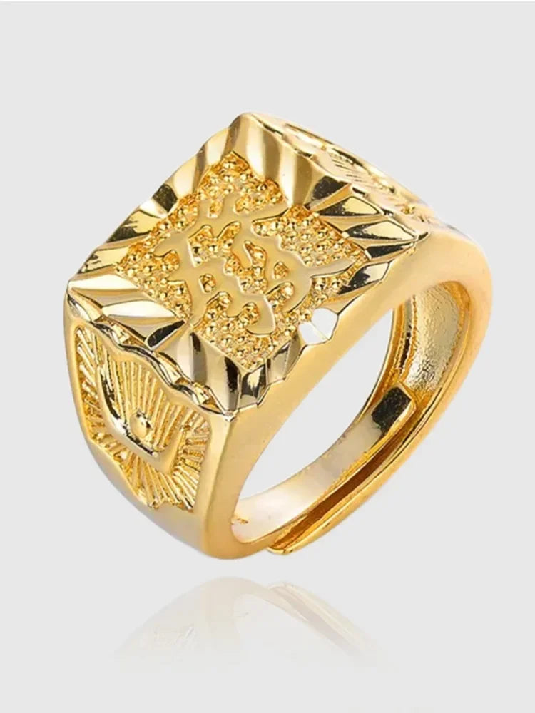 Real 18K Gold Ring for Men Anillos Mujer Rock Gemstone Genuine 18 K Gold Jewelry  Anillos De Hiphop Origin Rings Box Bizuteria Espiga Jewelry