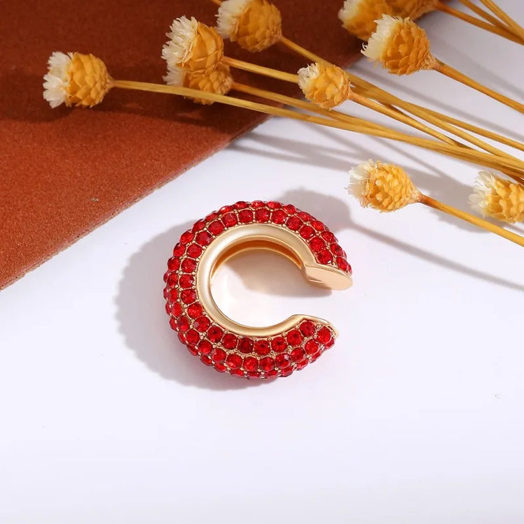 1Pcs Colorful Zircon C Shaped Cartilage Clip Earrings Women Exquisite Luxury No Pierced Copper Ear Cuff Fashion Jewelry Espiga Jewelry