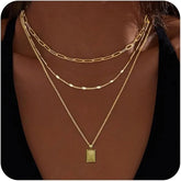New Fashion Cross Pendant Necklace for Women Toggle Clasp Rectangle Necklaces Paperclip Collarbone Chain Christian Faith Jewelry Espiga Jewelry