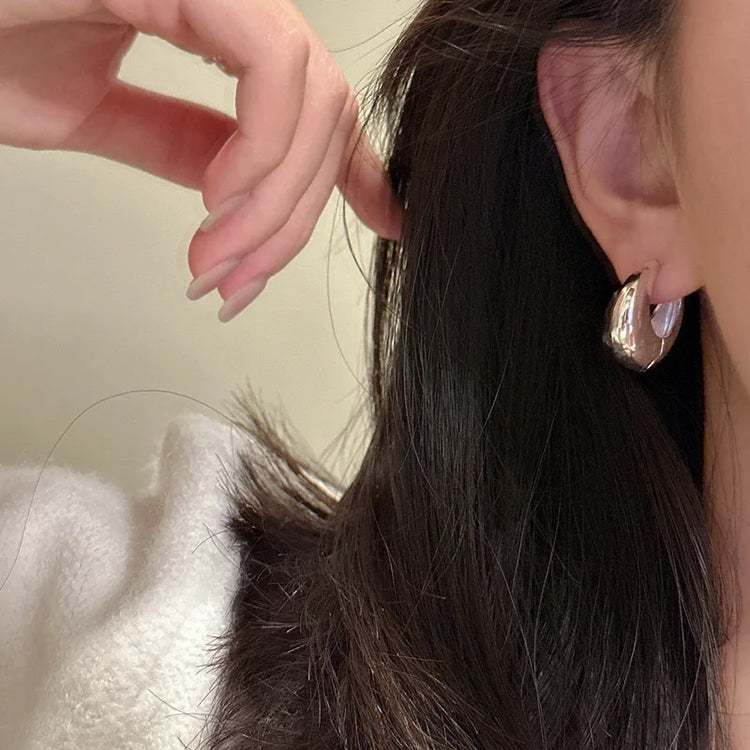 925 Sterling Silver Earrings For Women Trendy Simple Circle Handmade Earring Jewelry Prevent Allergy Party Accessories Espiga Jewelry