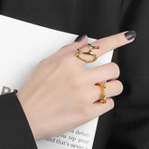 Gold Vintage Pleated Open Ring – view 3