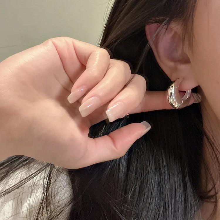 925 Sterling Silver Earrings For Women Trendy Simple Circle Handmade Earring Jewelry Prevent Allergy Party Accessories Espiga Jewelry