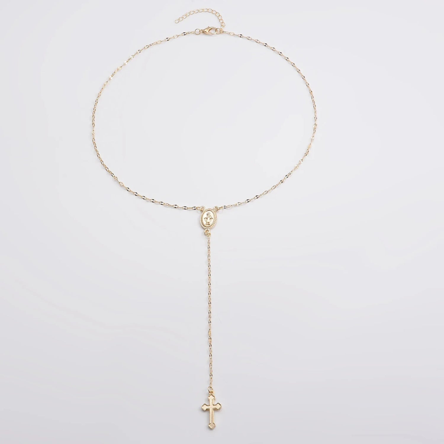 Women Charm Jewelry Gifts 2024 New Fashion Vintage Christian Cross Bohemia Religious Rosary Pendant Necklace Espiga Jewelry