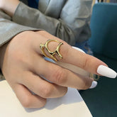 Gold Vintage Pleated Open Ring – Gold