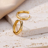 Elegant Round Earrings for Women Girls Luxury Stainless Steel Hoop Earrings Vintage Wedding Engagement Aesthetic Jewerly aretes Espiga Jewelry