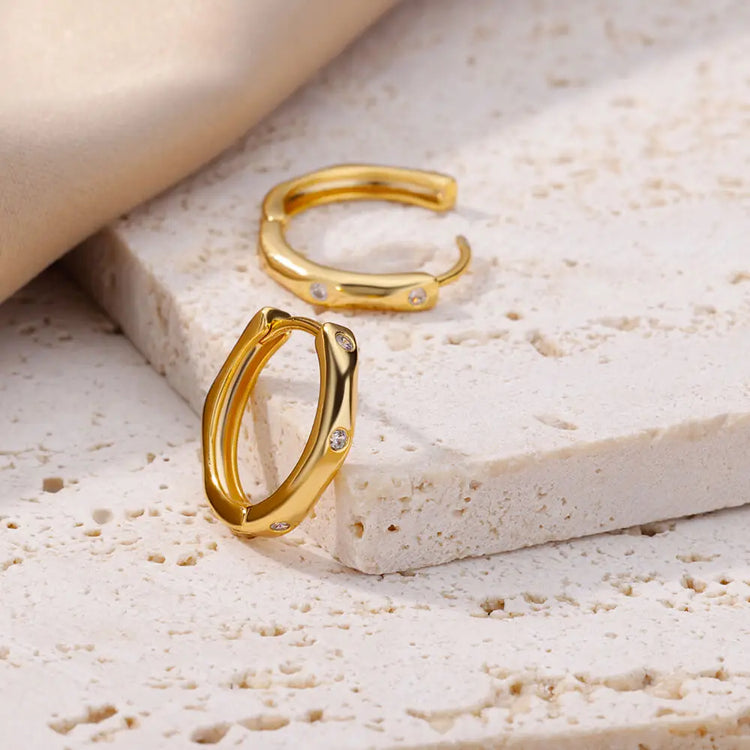 Elegant Round Earrings for Women Girls Luxury Stainless Steel Hoop Earrings Vintage Wedding Engagement Aesthetic Jewerly aretes Espiga Jewelry