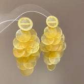 Exaggerated Acrylic Seashell Tassel Earrings For Women Colorful Round Pendant Earrings Vacation Party Accessory Jewelry Gift Espiga Jewelry