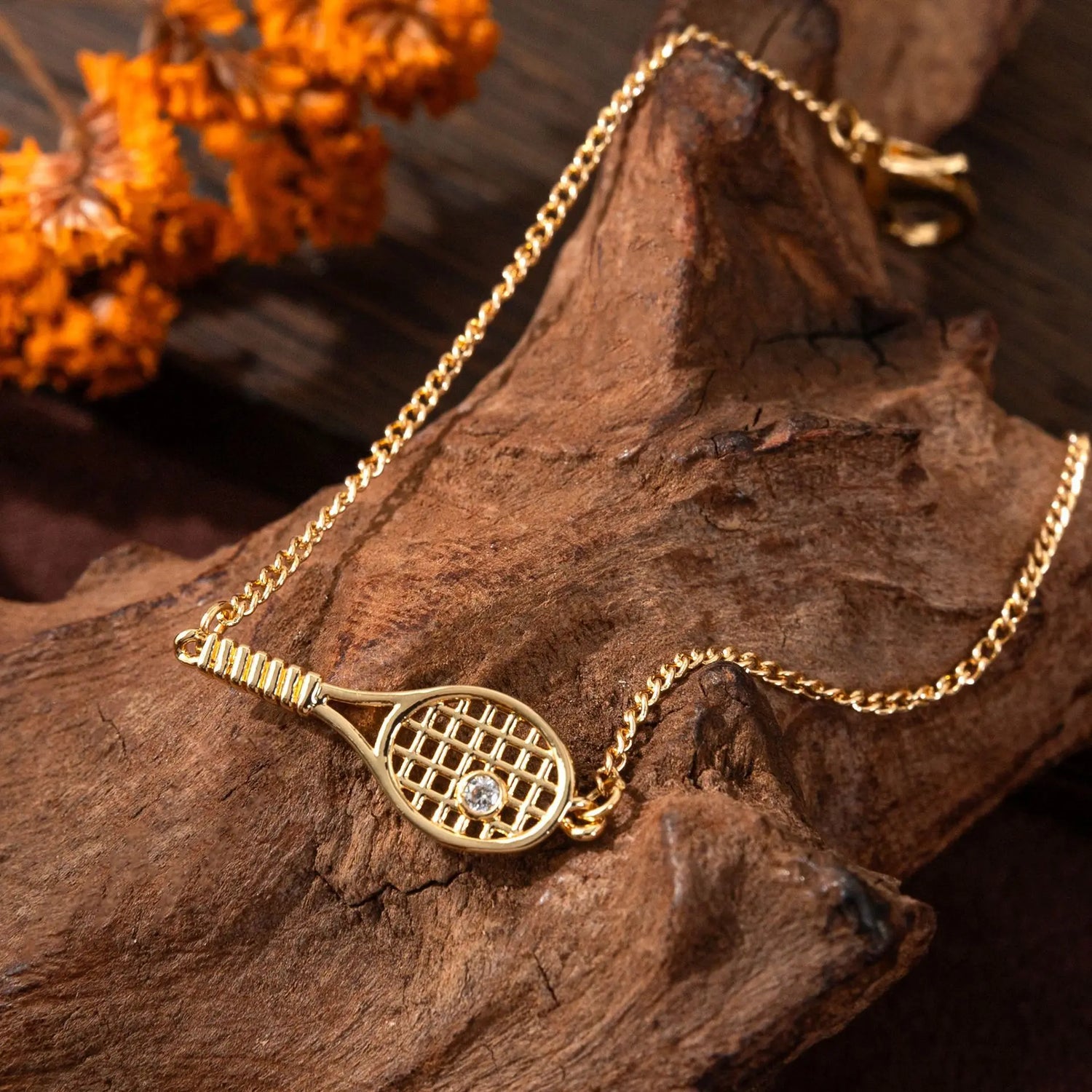 Tennis Racket Necklace Minimalist Alloy Pendant Sporty Chic Choker Adjustable Chain Athleisure Jewelry Gift for Her Espiga Jewelry