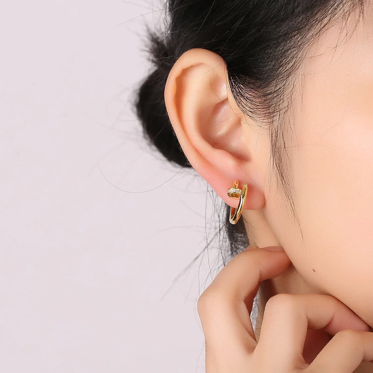 XINYI Plated Zircon Round Circle Hoop Earring for Women Minimalist Trendy Accessories Party Wedding Jewelry gifts Espiga Jewelry