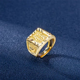 Real 18K Gold Ring for Men Anillos Mujer Rock Gemstone Genuine 18 K Gold Jewelry  Anillos De Hiphop Origin Rings Box Bizuteria Espiga Jewelry