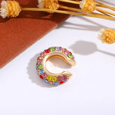 1Pcs Colorful Zircon C Shaped Cartilage Clip Earrings Women Exquisite Luxury No Pierced Copper Ear Cuff Fashion Jewelry Espiga Jewelry