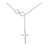New Fashion Cross Pendant Necklace for Women Toggle Clasp Rectangle Necklaces Paperclip Collarbone Chain Christian Faith Jewelry Espiga Jewelry