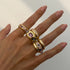 Gold Ring Set For Woman Fashion Rhinestone Alloy Ring Adjustable Wide Ring Irregular Aesthetic Jewelry Gift For Special Occasion Espiga Jewelry