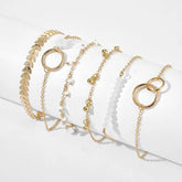Trendy 6-Piece Stackable Bracelet Set with Adjustable Geometric & Tassel Design - Perfect for Everyday & Special Occasions Espiga Jewelry