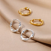 Elegant Round Earrings for Women Girls Luxury Stainless Steel Hoop Earrings Vintage Wedding Engagement Aesthetic Jewerly aretes Espiga Jewelry