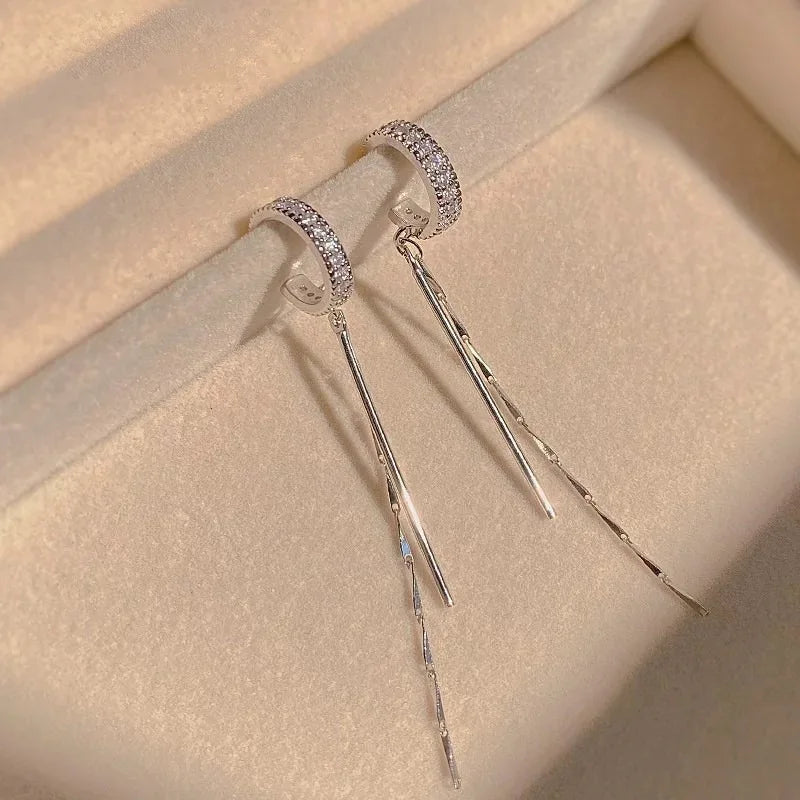 Crystal Tassel Ear Cuff Espiga Jewelry