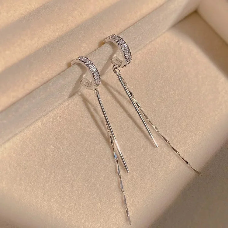 Crystal Tassel Ear Cuff Espiga Jewelry
