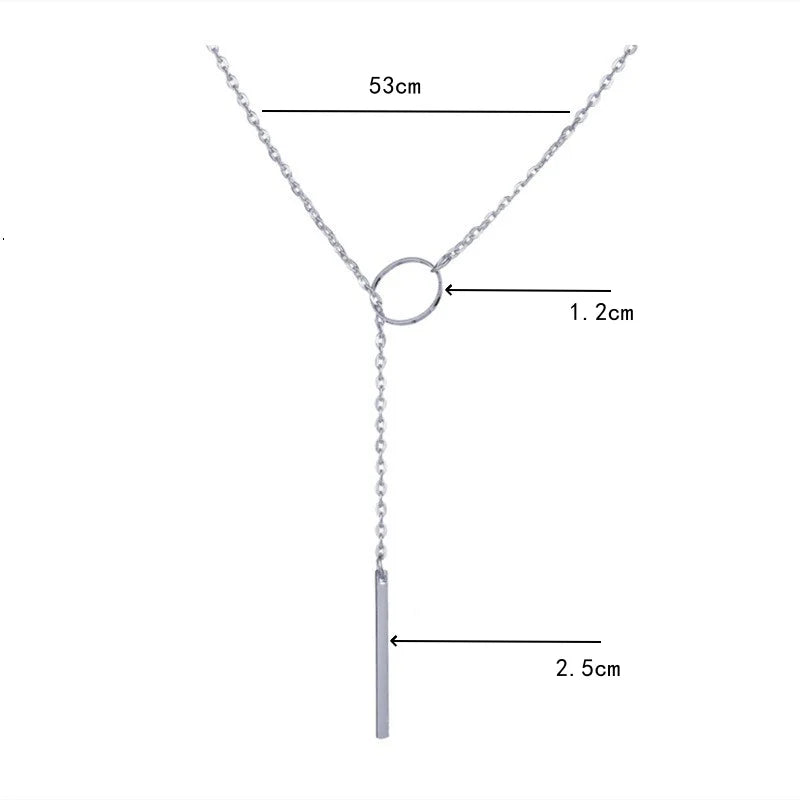 2025 New Fashion Necklace Design Ladies Fashion Simple Simple Metal Round Necklace Wholesale Sales Espiga Jewelry