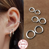 Exquisite 925 Sterling Silver Small Earrings, Plain Silver, Comfortable Earrings, Smooth Earrings, Suitable for Girls, Women Espiga Jewelry