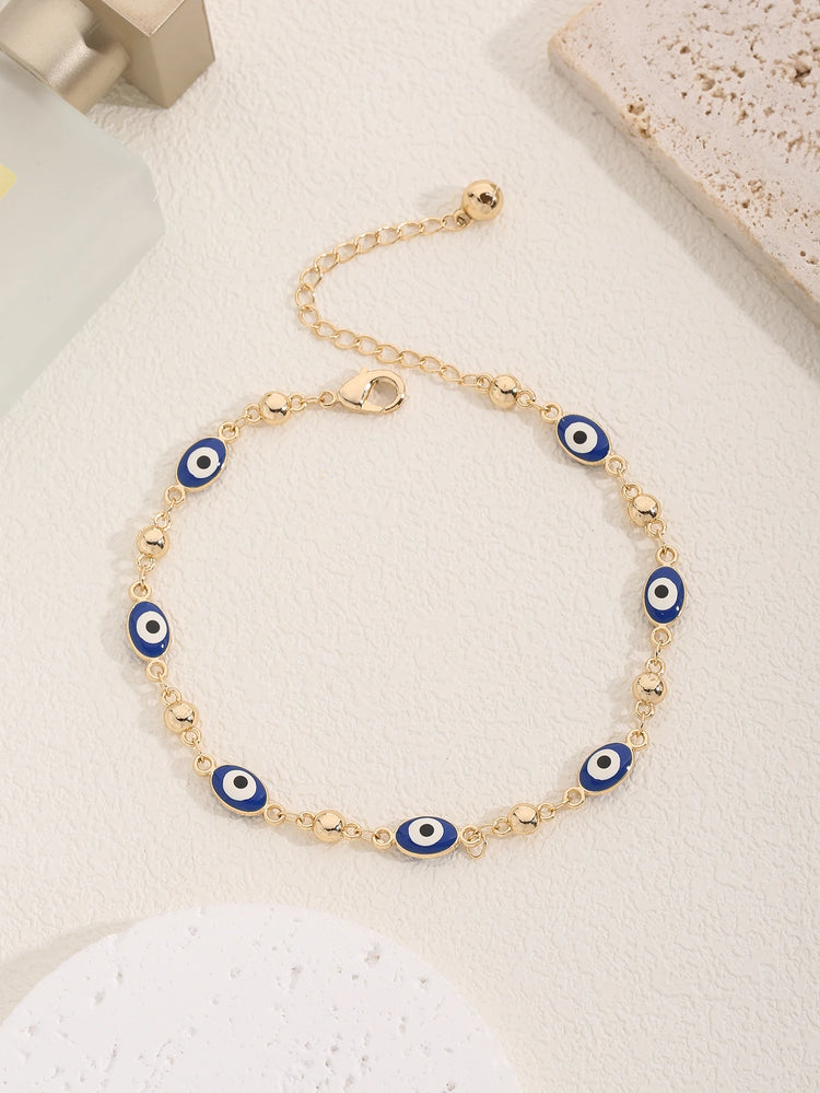 Religious series Jewelry enamel Türkiye evil eye anklet bracelet Women&